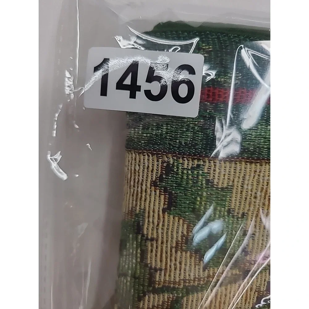 Christmas Tapestry Table Runner Cardinal Birds Ornaments Trees Holiday 5' 8
